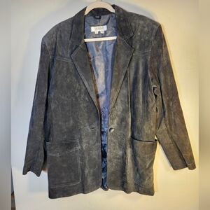 Vintage Savannah Suede Leather Blazer Lined Sz L